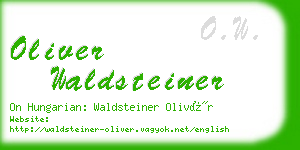 oliver waldsteiner business card